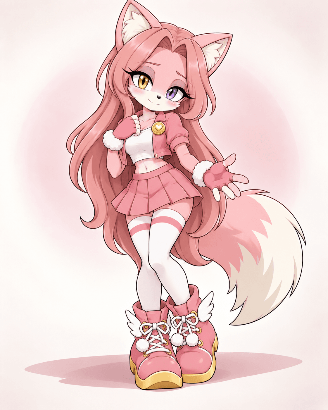 Sonicsona: Pomnie the catfox! #fursona #sona #persona #sonicsona #sonic #sonicthehedgehog #pink #fox #cat #anthro #furry #tails #milestailsprower #oc #originalcharacter