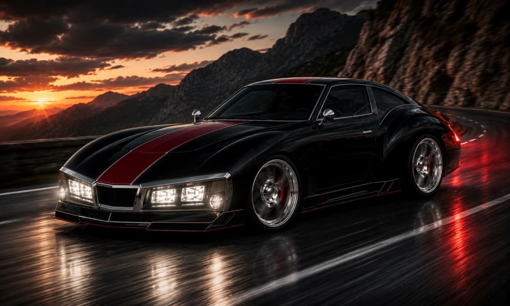 ÉON REEF GT SPORT — GRAND TOURING COLLECTION

A series of ten interpretations of the ÉON REEF GT SPORT, an original grand touring concept blending muscular proportions, sculpted bodywork and retro-futuristic elegance.

From prestigious night settings to coastal roads and vibrant colors, each scene explores a different personality while preserving the distinctive identity of the REEF.

Designed as a timeless GT rather than a conventional modern sports car, the REEF combines presence, elegance and an unmistakable silhouette.

Original automotive concept from the ÉON universe.

Légende