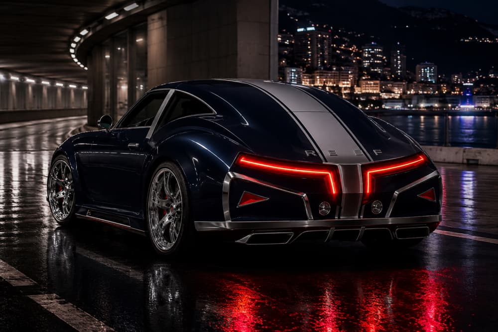 ÉON REEF GT SPORT — GRAND TOURING COLLECTION

A series of ten interpretations of the ÉON REEF GT SPORT, an original grand touring concept blending muscular proportions, sculpted bodywork and retro-futuristic elegance.

From prestigious night settings to coastal roads and vibrant colors, each scene explores a different personality while preserving the distinctive identity of the REEF.

Designed as a timeless GT rather than a conventional modern sports car, the REEF combines presence, elegance and an unmistakable silhouette.

Original automotive concept from the ÉON universe.

Légende