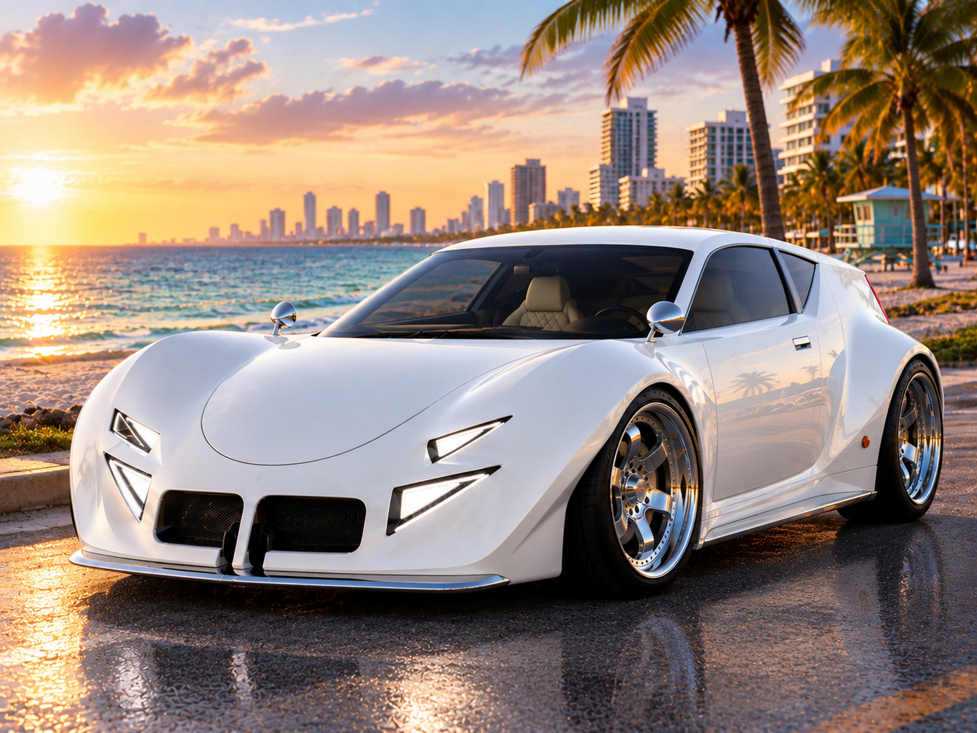 ÉON ZIPPER GT SPORT — MIAMI WHITE

A bold automotive concept built around an unconventional silhouette.

Low, wide and sculpted, the ZIPPER GT SPORT combines the stance of a sports coupé with a distinctive fastback architecture and a radically different rear design.

Presented in Miami at sunset, with an additional Black Edition interpretation.

An original automotive concept from the ÉON universe.