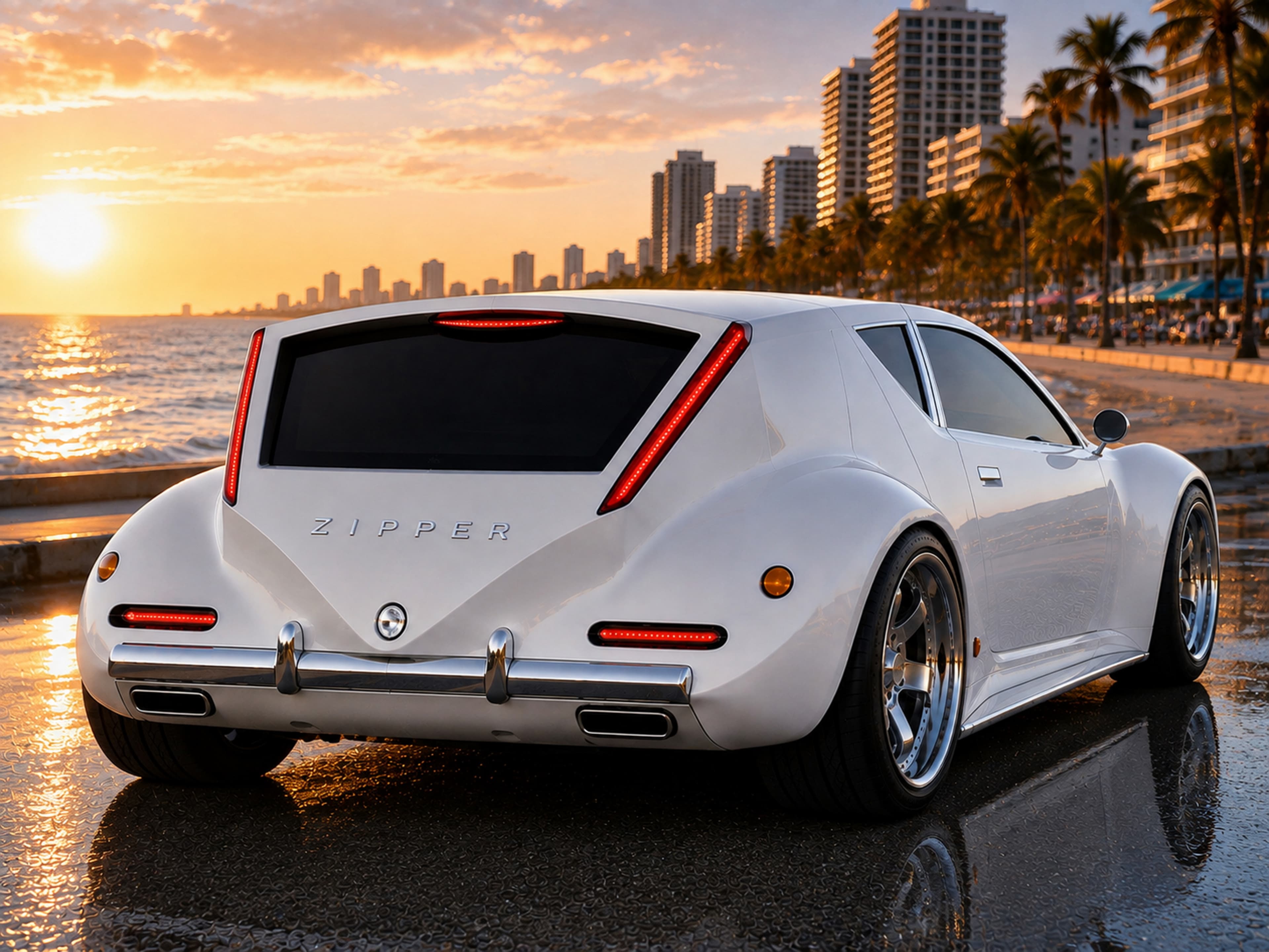 ÉON ZIPPER GT SPORT — MIAMI WHITE

A bold automotive concept built around an unconventional silhouette.

Low, wide and sculpted, the ZIPPER GT SPORT combines the stance of a sports coupé with a distinctive fastback architecture and a radically different rear design.

Presented in Miami at sunset, with an additional Black Edition interpretation.

An original automotive concept from the ÉON universe.
