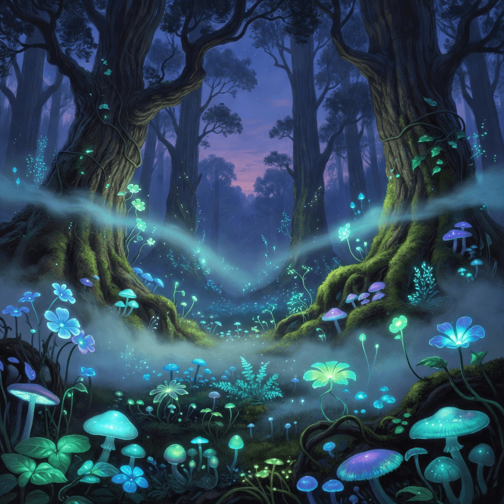 bioluminescent forest #aiart