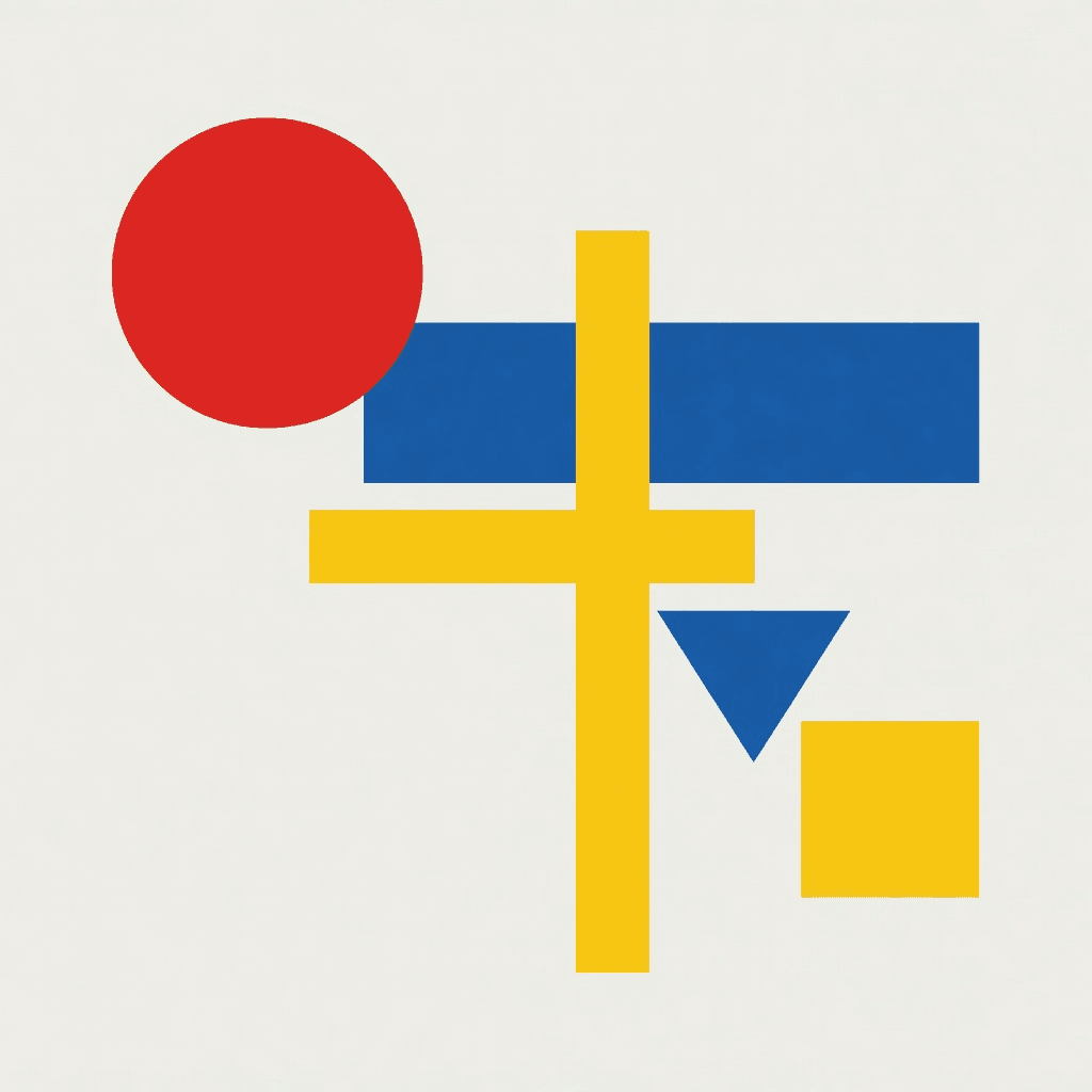 Bauhaus geometric composition in primary colours

#art #illustration #aiart