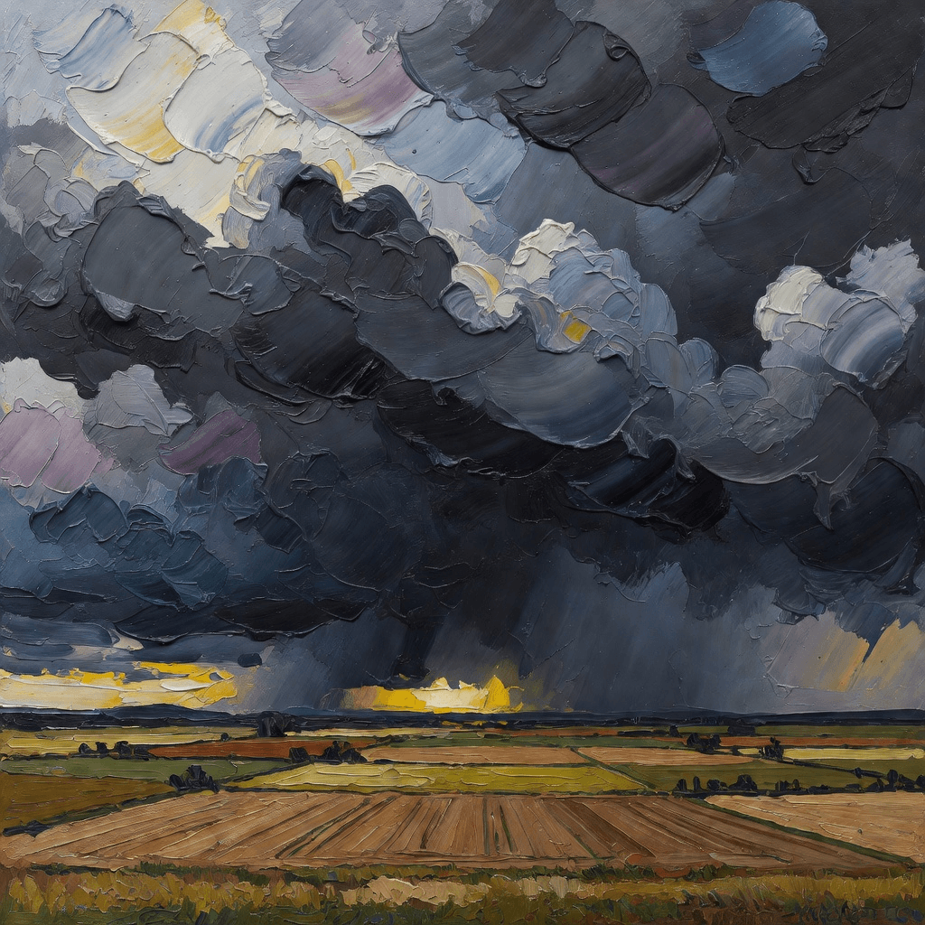 Acrylic painting of a stormfront over farmland

#acrylic #painting #art