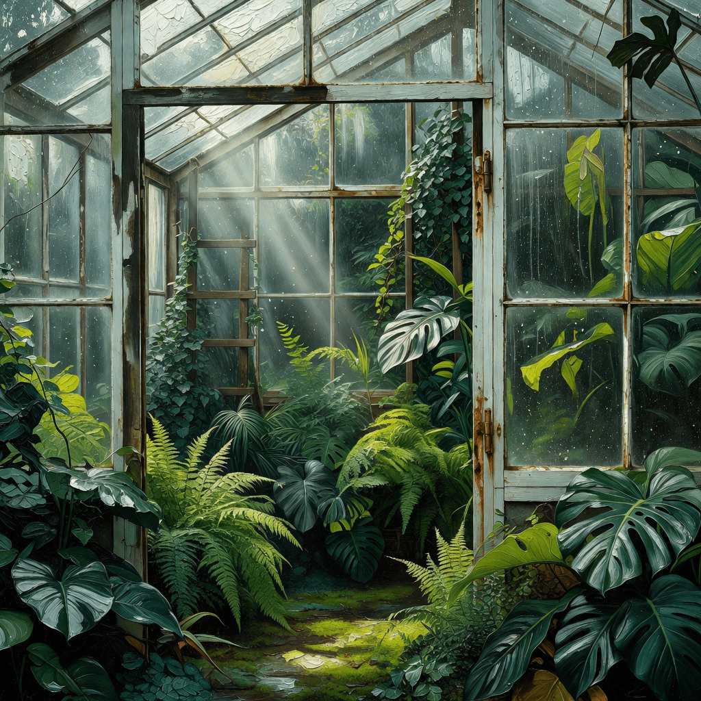 Acrylic painting of a greenhouse interior

#acrylic #painting #art