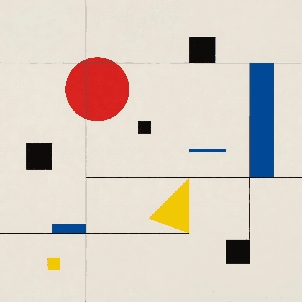 Bauhaus geometric composition in primary colours

#art #illustration #aiart