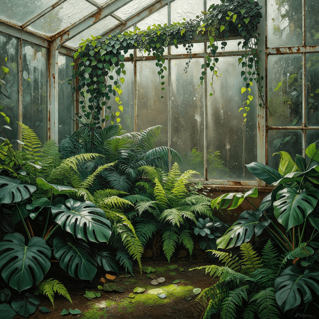 Acrylic painting of a greenhouse interior

#acrylic #painting #art