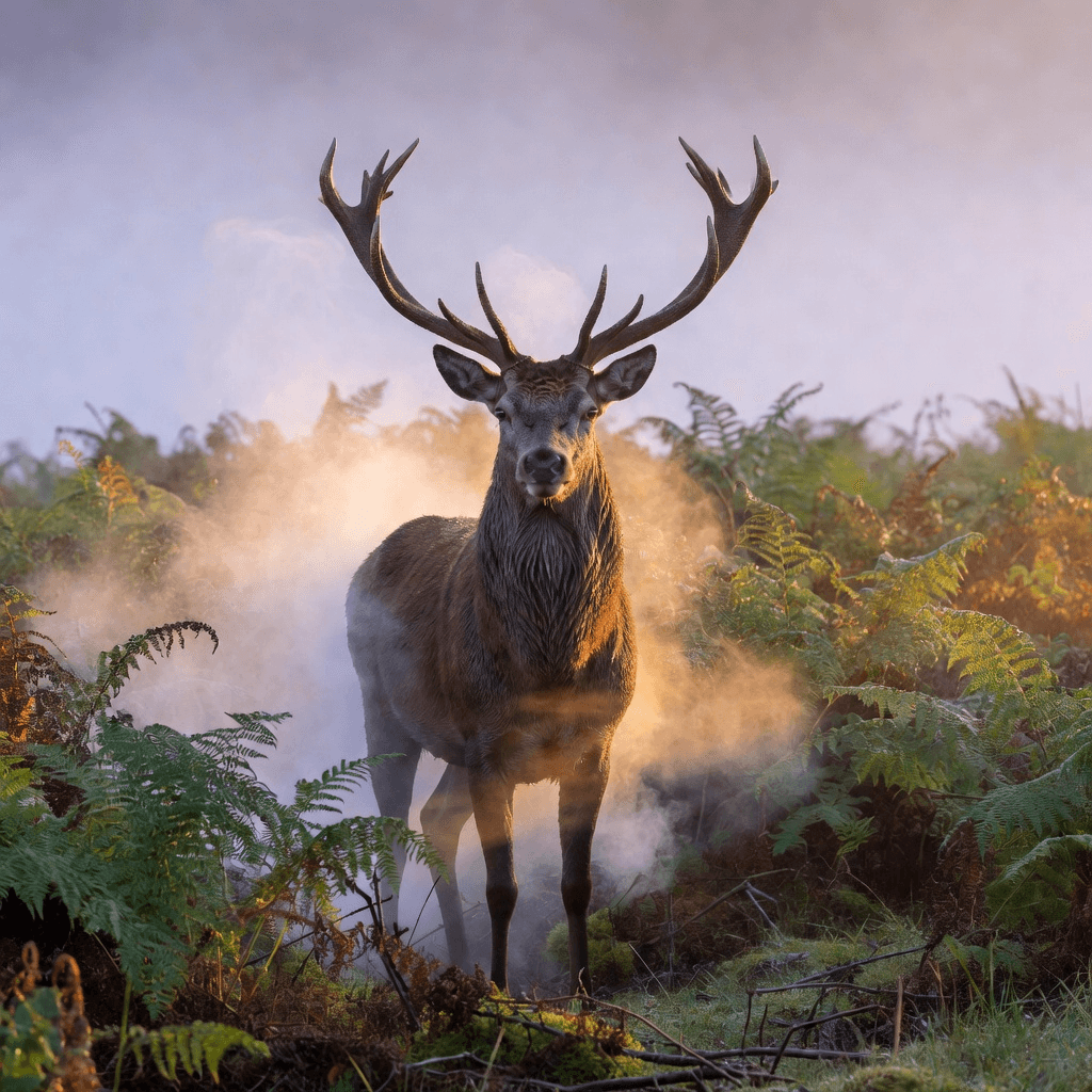 A stag in bracken at dawn

#animals #wildlife #aiart