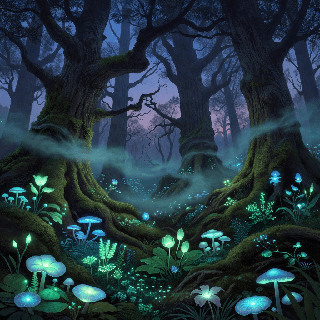 bioluminescent forest #aiart