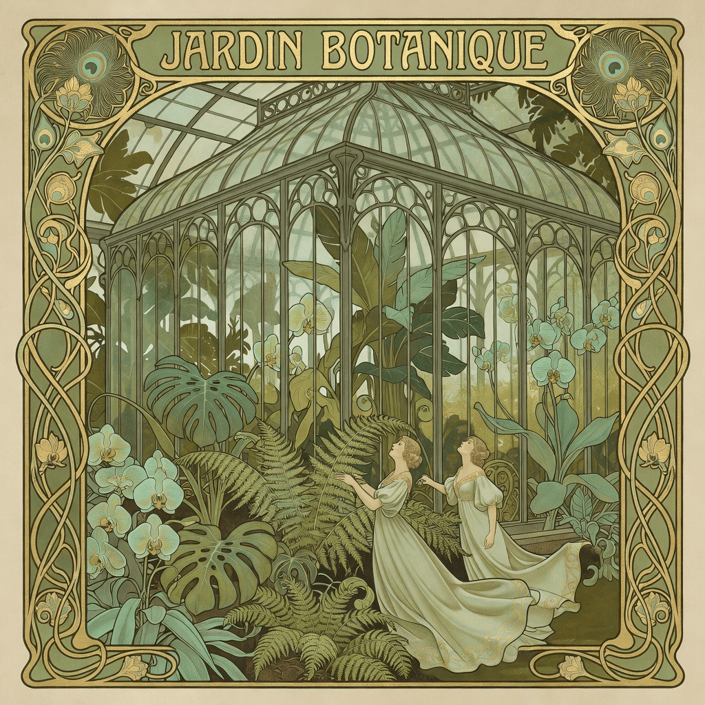 Art nouveau poster of a botanical garden

#art #illustration #aiart