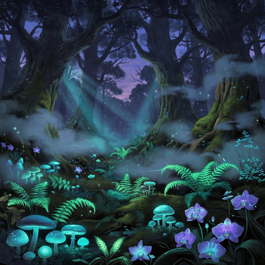 bioluminescent forest #aiart