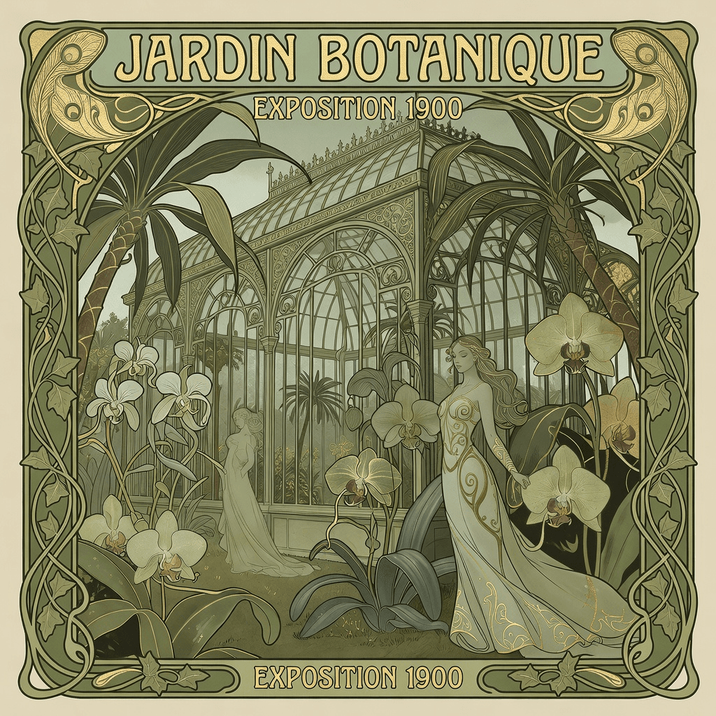 Art nouveau poster of a botanical garden

#art #illustration #aiart