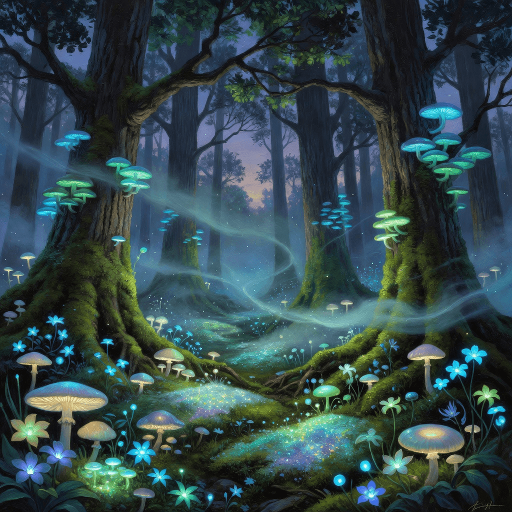 bioluminescent forest #aiart
