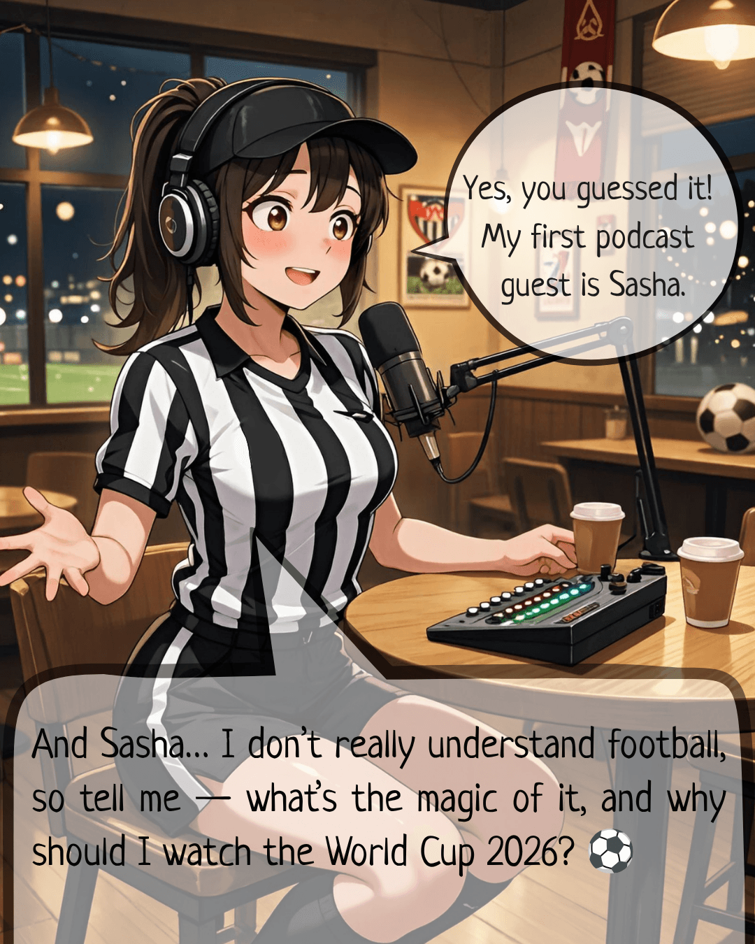 Part 1
Radio Barista Girls launches its first World Cup 2026 podcast episode ☕🎙️ featuring Stacey and Sasha discussing what football really is, why it’s worth watching even as a beginner, and which teams Sasha will be cheering for this season ⚽✨