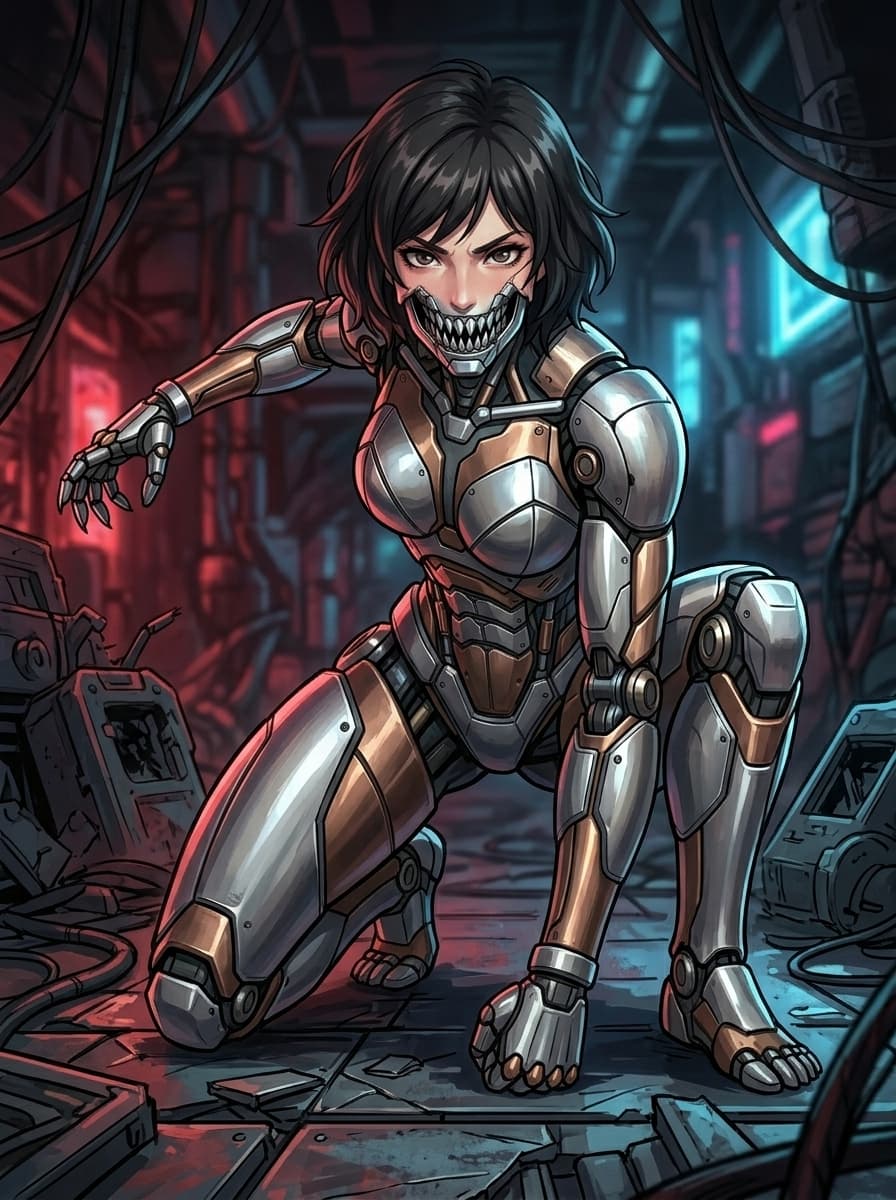 #Skin-shedding #Female #Infiltrator pose/scene 1 in 2 different renderings