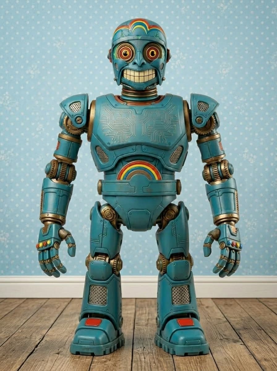 A cleaner and simpler version of the #toy #robot that I've already posted. It's the version before the child have played with it for years 😅