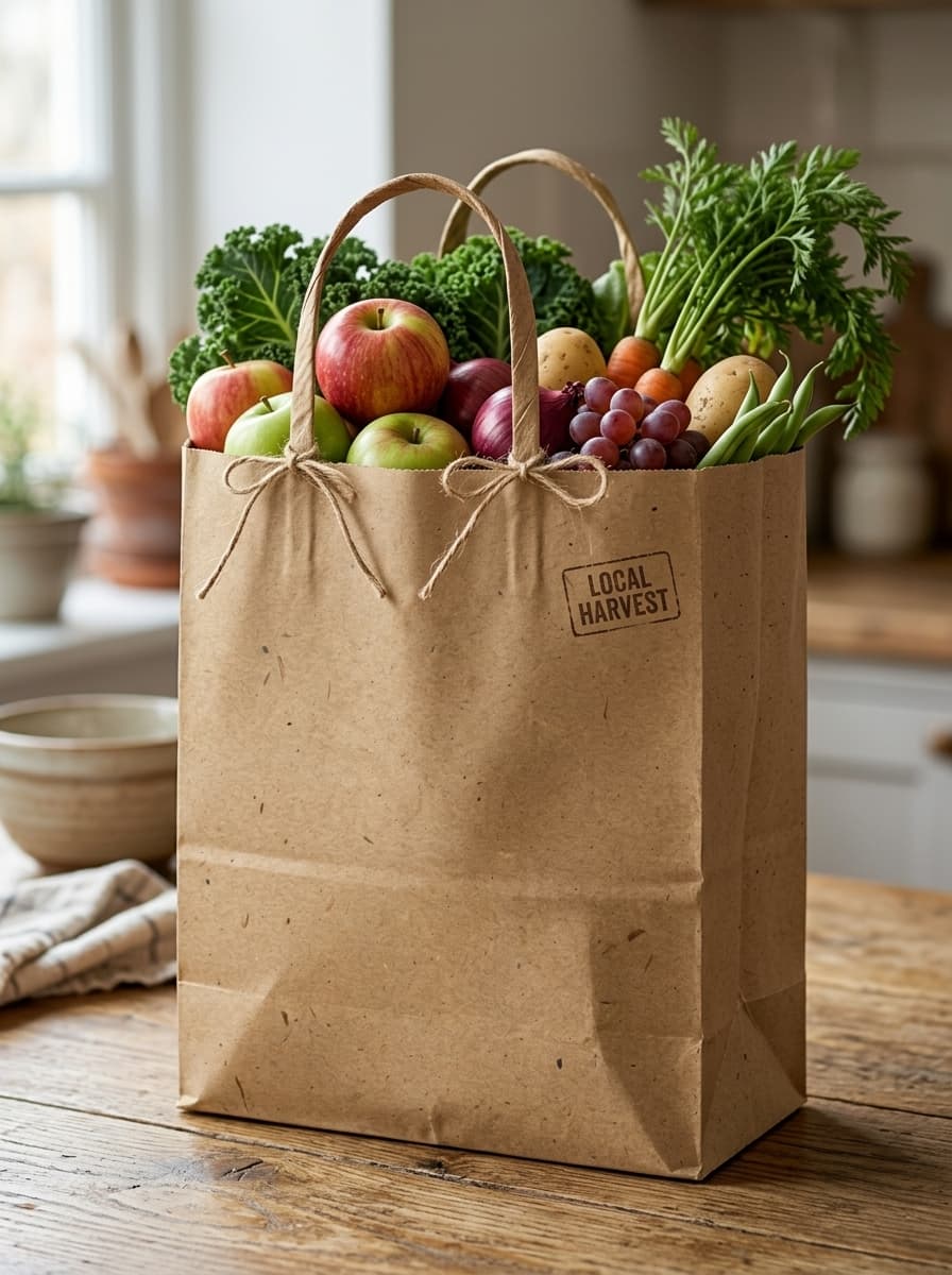 Used two of my #kraft #paper images to create a #realistic looking #brown #bag full of #fruit and #vegetables