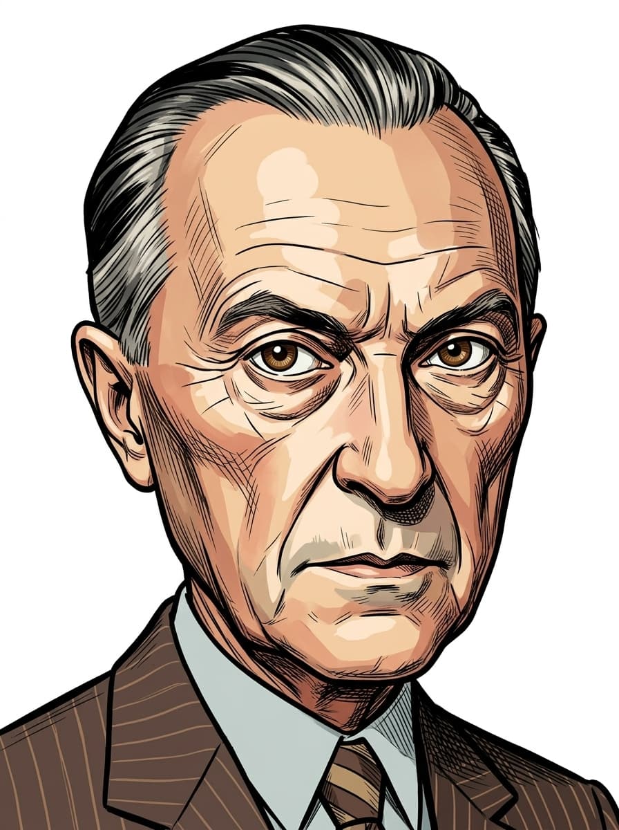A stylized #sketch of Konrad #Adenauer. The first #chancellor of the Federal Republic of #Germany (from 1949 to 1963). By the way: His second election poster said "No experiments. Vote Adenauer" (I love that slogan 😅) and he invented a sausage made from soja. Made with Google Flow