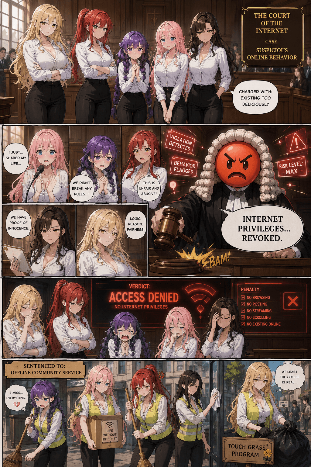 All rise, court is now in session ⚖️☕ The Internet vs. Barista Girls — charged with being chaotic, loud, and a little too unserious 😏 verdict: community service ☕✨ no right to appeal