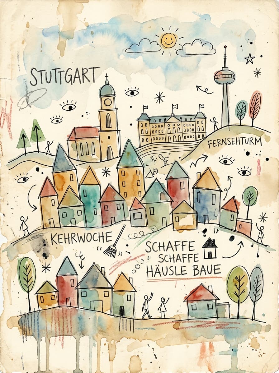 #German #city #doodles - #Stuttgart ... If there are any questions about the image (for example the writings on it), just ask ☺️