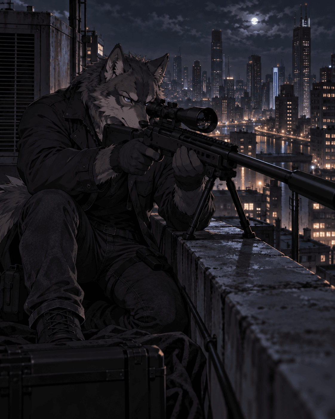 Crowhurst OCs: Clay is a contract sniper who works alone. He is very selective about clients and only takes contracts he feels align with him. #claymercer #oc #originalcharacter #anthro #furry #aiart