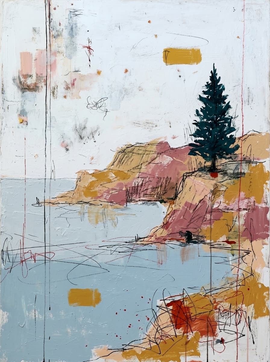 Some #semi #abstract #landscapes with a touch of #Cy #Twombly