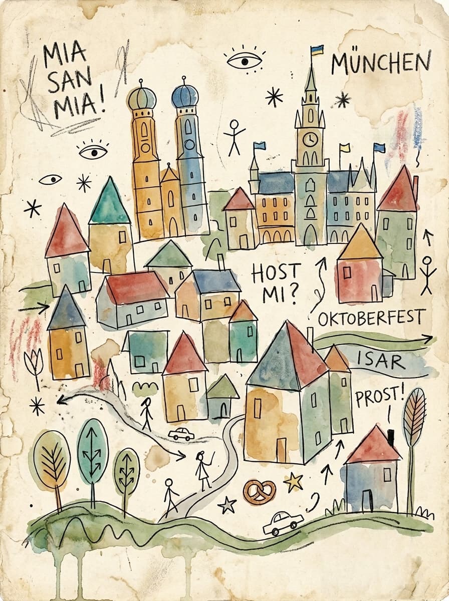 #German #City #Doodles - #Munich ... If there are any questions about the image (for example the writings on it), just ask ☺️