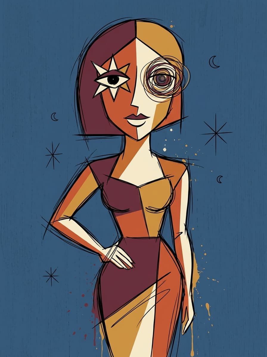 Trying to develop an #Miro and #Kandisky inspired #abstract #figurative style with #scribbly outlines. It isn't perfect yet, but you get an idea