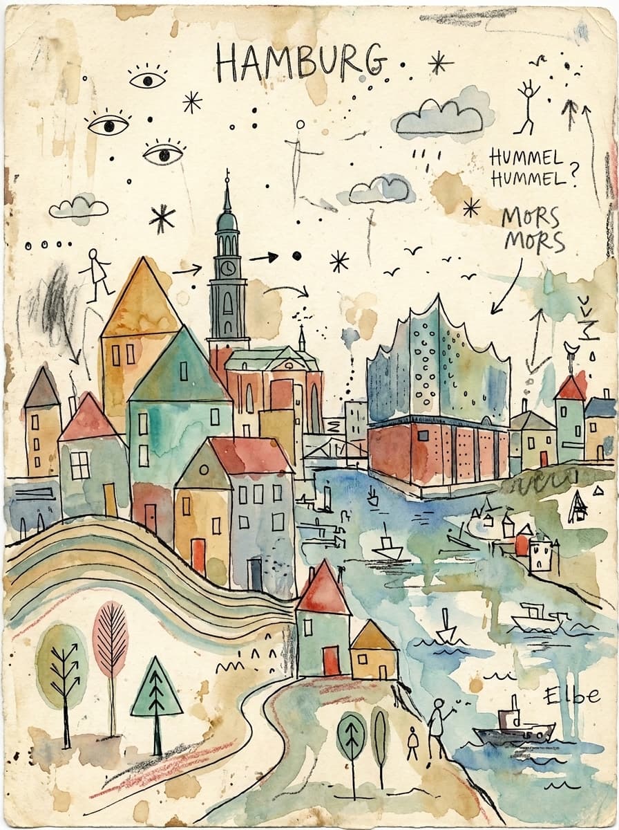#German #City #Doodles - #Hamburg ... If there are any questions about the image (for example the writings on it), just ask ☺️