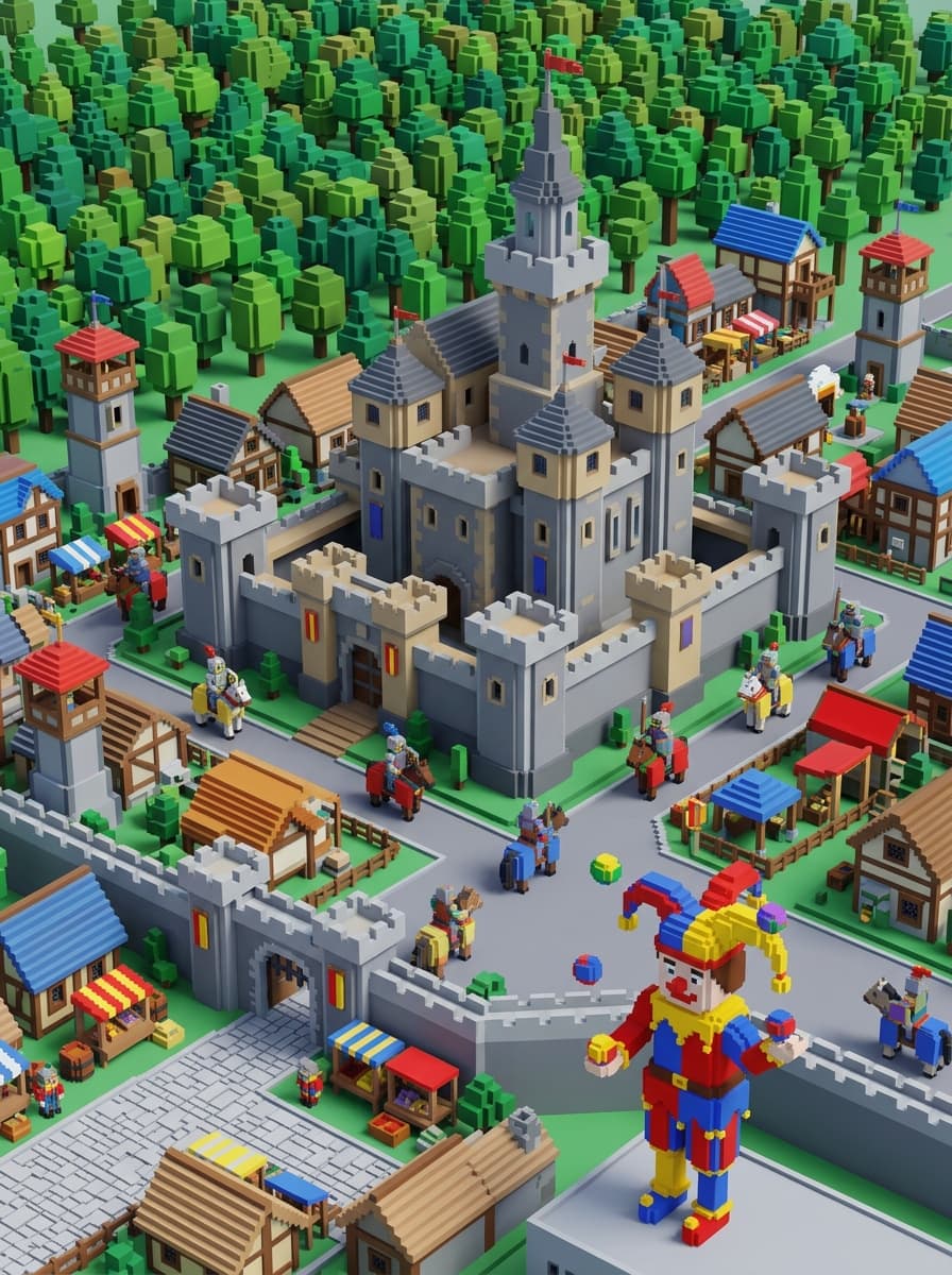 #Medieval #voxel art. Made a prompt template for it if you want to create your own scene/universe. You find it here: https://www.reddit.com/r/AI_Forge/s/DPv6u3Sf2R