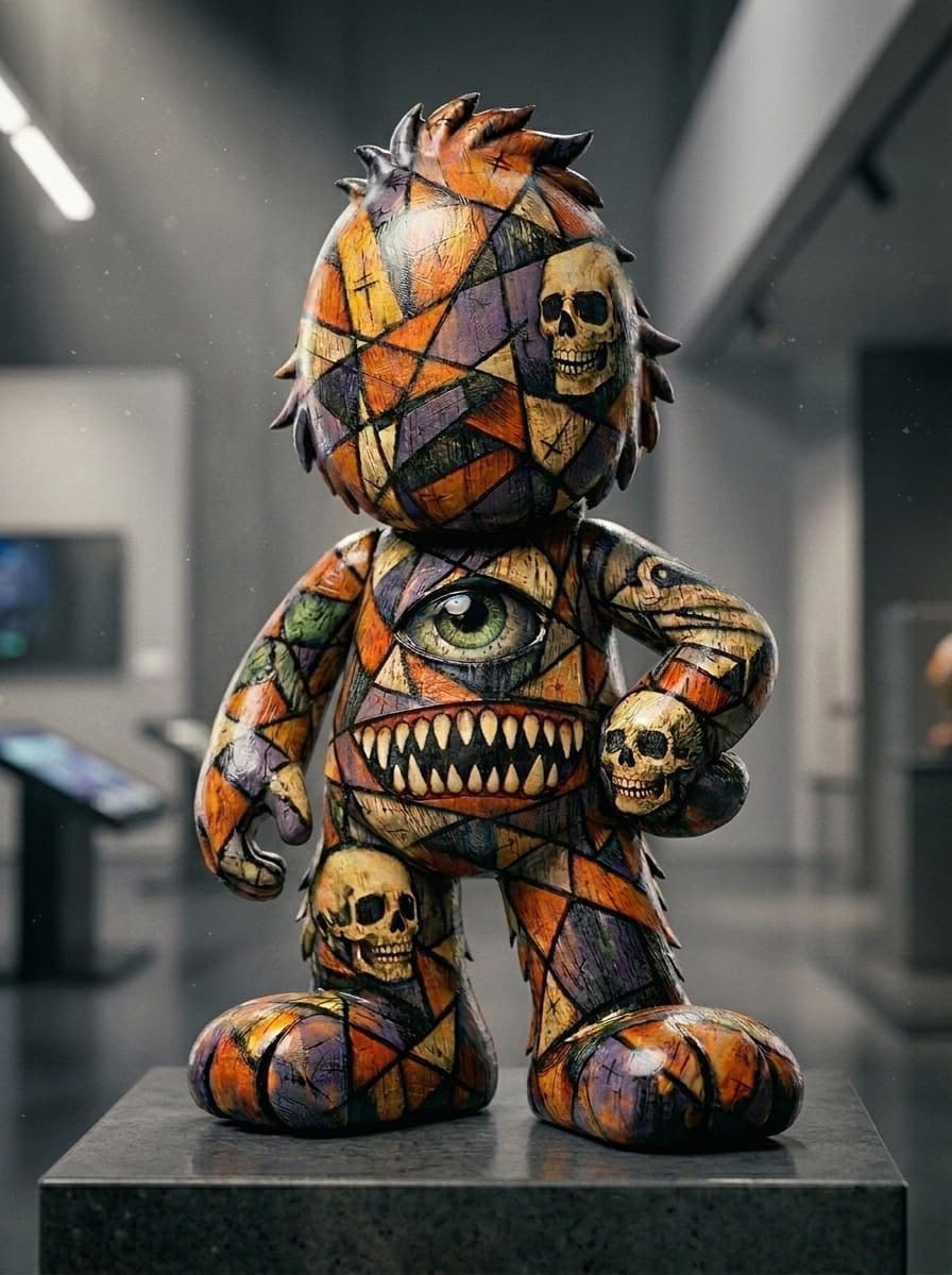 Created a #costumized #vinyl #art #toy (like the stuff you maybe know from Munny or Dunny by kidrobot). If you like to do one yourself - I wrote a lil tutorial: https://www.reddit.com/r/AI_Forge/s/HmzjVGISZz