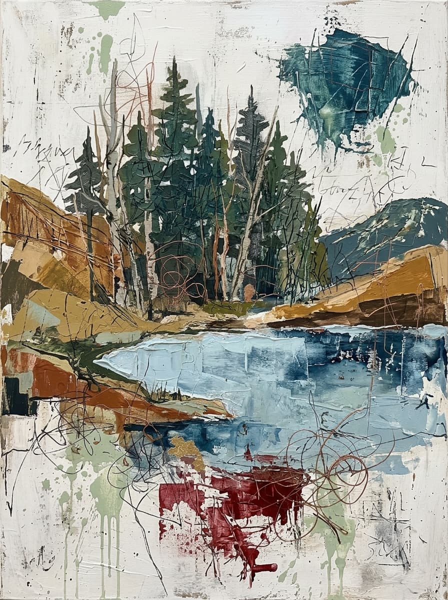 Some #semi #abstract #landscapes with a touch of #Cy #Twombly