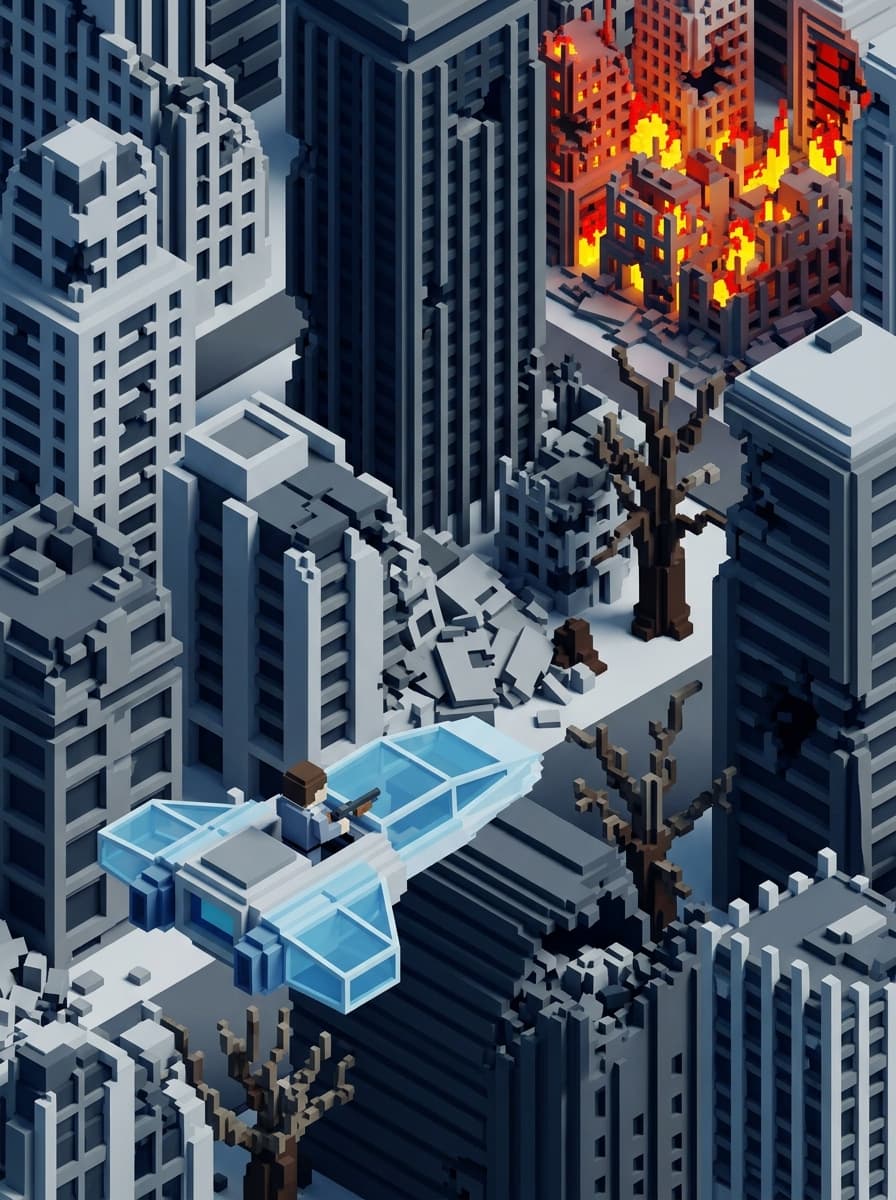 Created some #voxel or #isometric art. Made a prompt template for it if you want to create your own scene/universe. You find it here: https://www.reddit.com/r/AI_Forge/s/DPv6u3Sf2R