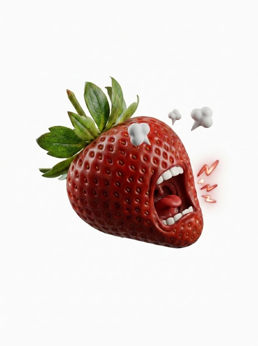 And an #angry #strawberry for sure. Made it with Google Flow