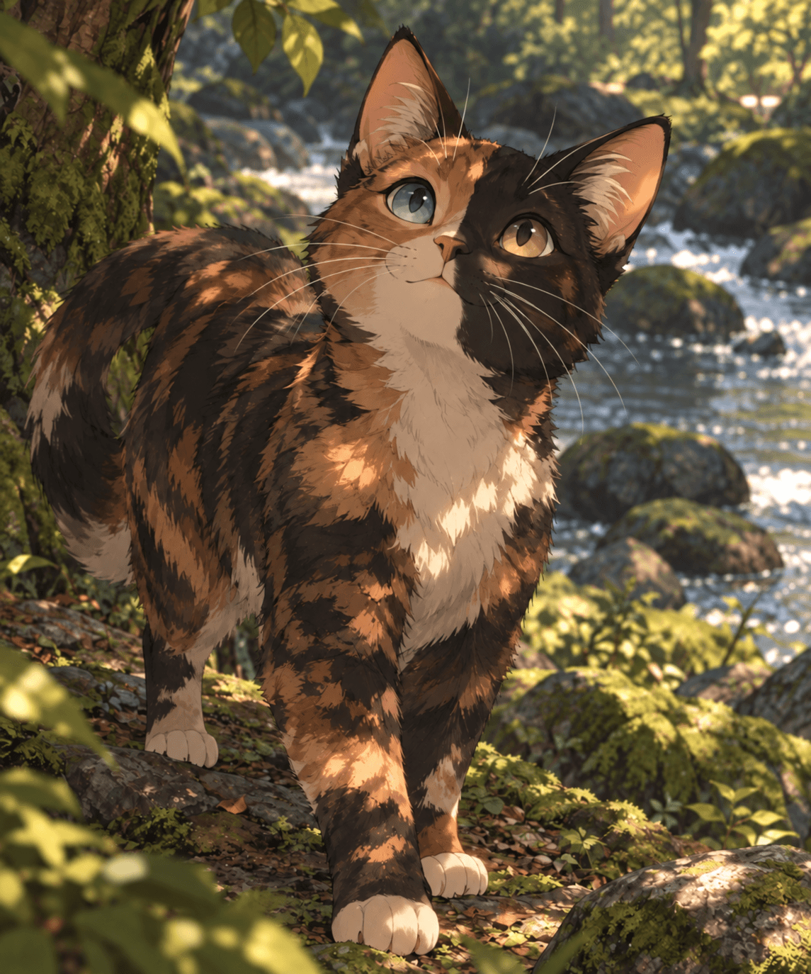 Fursona: Clover the boho-chic tortie + Dapplefern, her Warriors feral version :3 #furry #anthro #fursona #persona #sona #cat #catgirl #feline #tortie #tortoiseshell #tortoiseshellcat #boho #bohochic #hippiefashion #cozy #clover #warriors #warriorscat #warriorcats #dapplefern #oc #originalcharacter