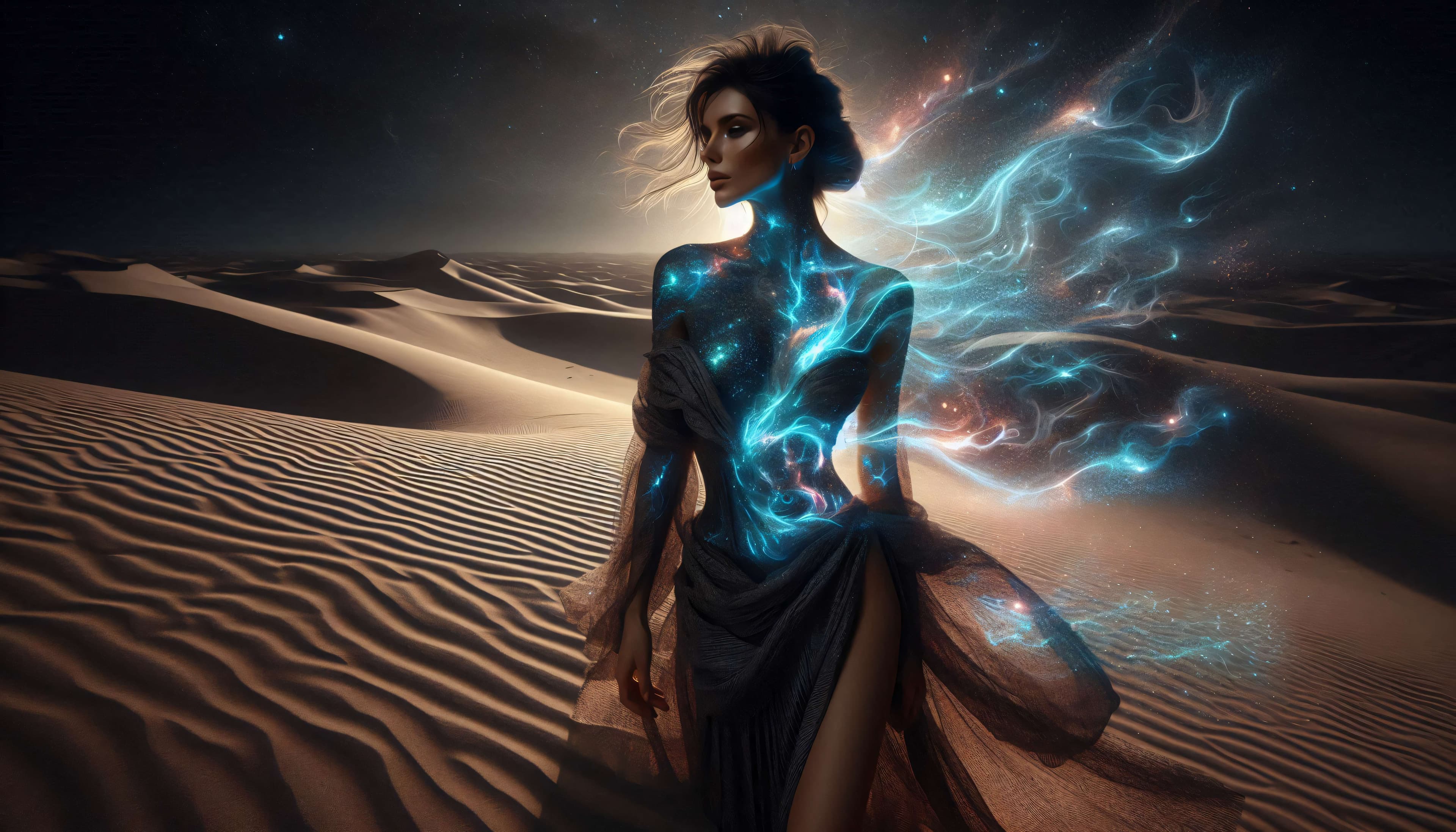 #Ethereal. #Fashion, #Chiaroscuro, #Neon, #Dall-E 3,
