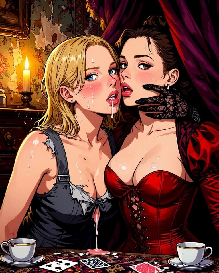 Alice and the Queen of Hearts, made in MonAI