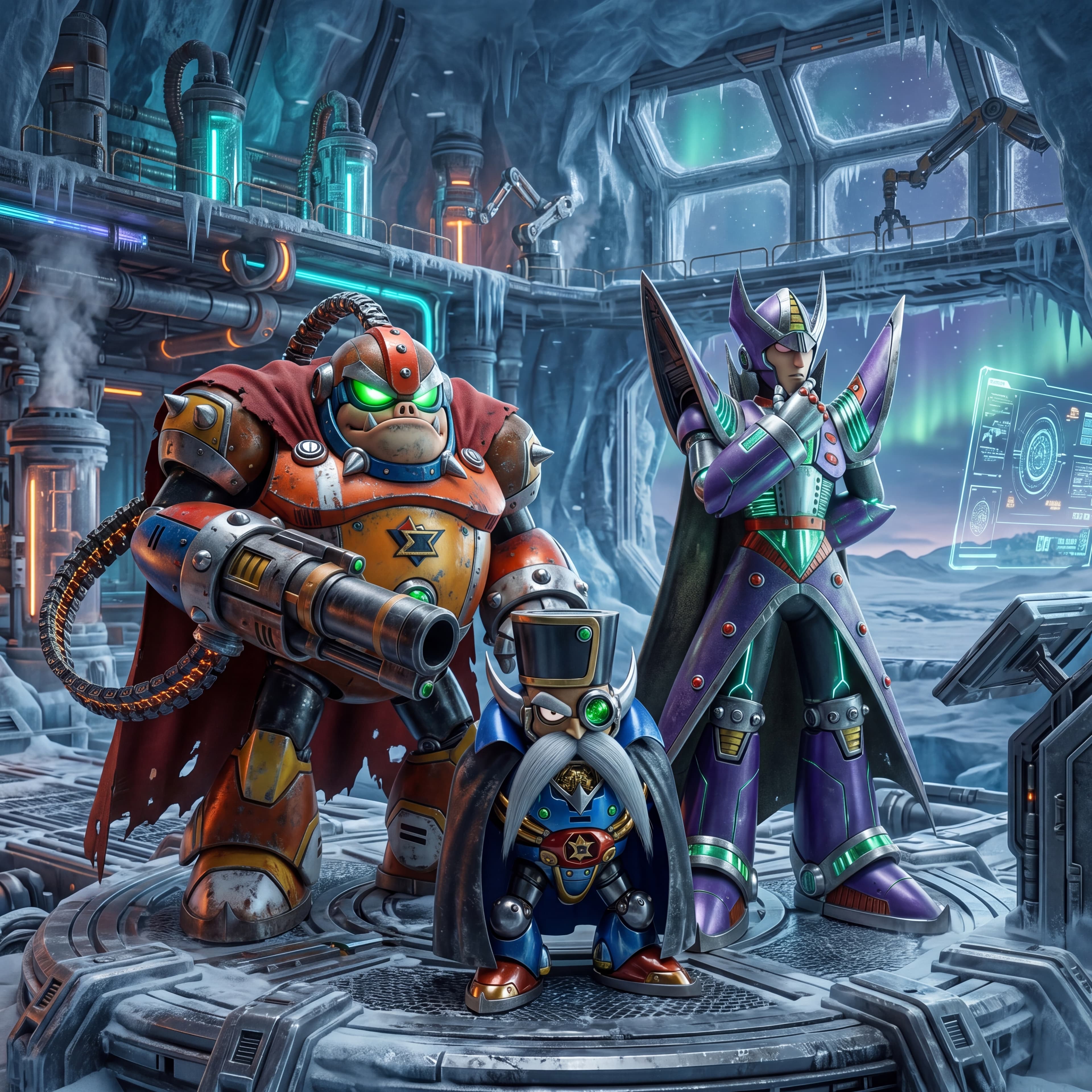 Violen, Serges and Agile, the X-Hunters from Megaman X2