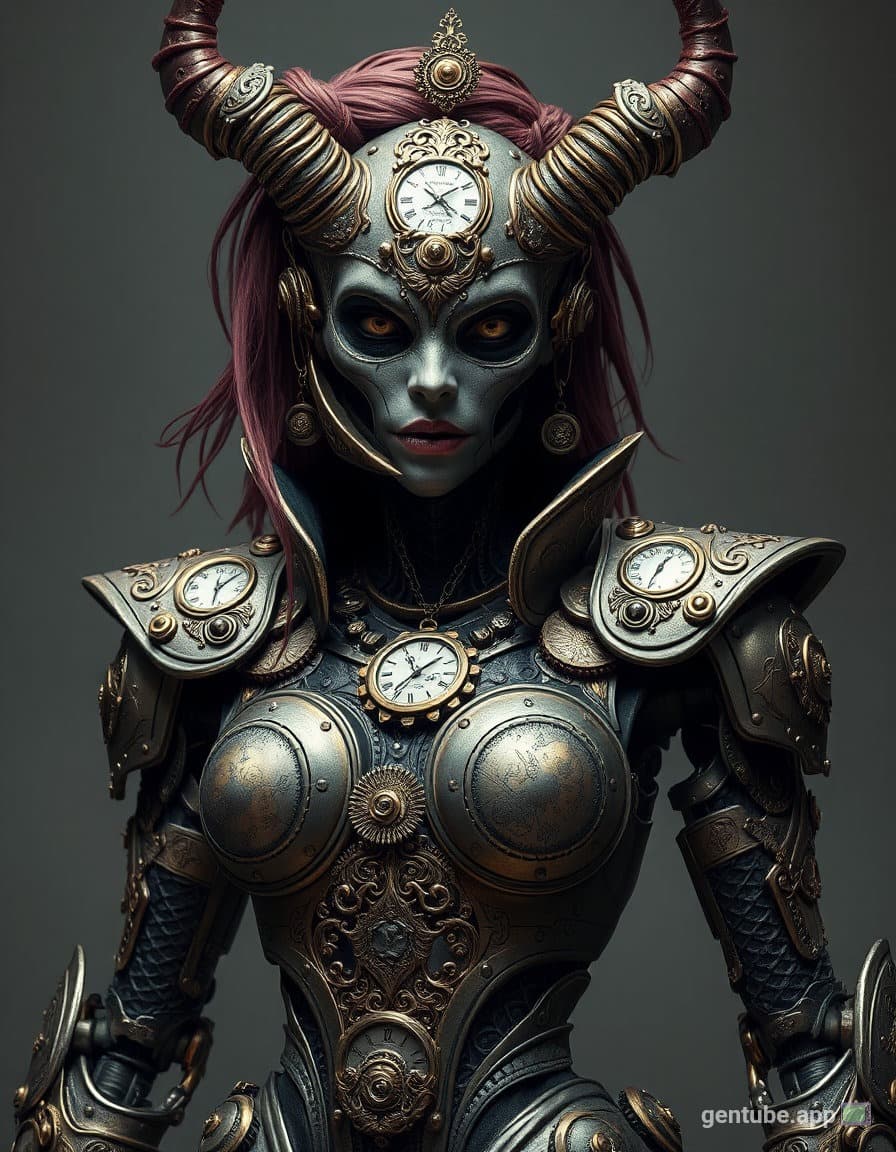 Tried an AI that kinda confuses me (gentube.app) with the image of the violet monster girl I posted. Wanted to transform her into a robot and the app suggested Victorian Style. Don't know why it got more photorealistic and I'm not sure if the AI works more randomly (may I misunderstood something).